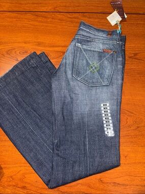7 For All Mankind Women's Boot Cut Jeans - Dark Blue